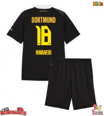 Borussia Dortmund Ethan Nwaneri #18 Replica Away Stadium Kit for Kids 2026-27 Short Sleeve (+ pants)